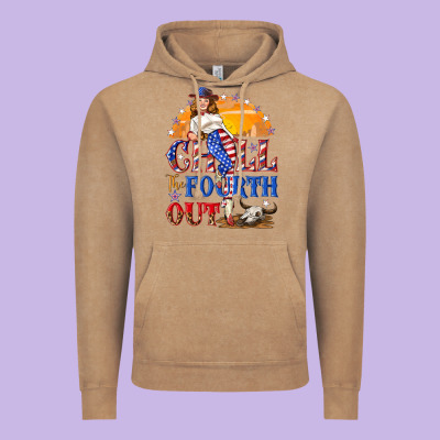Chill The Fourth Out 4th Of July Vintage Hoodie Designed By Nancycooperartshop