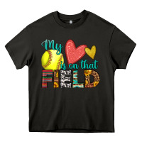 Asphalt my heart is on that field softball Heavy Core Tee - HRA Design Shop