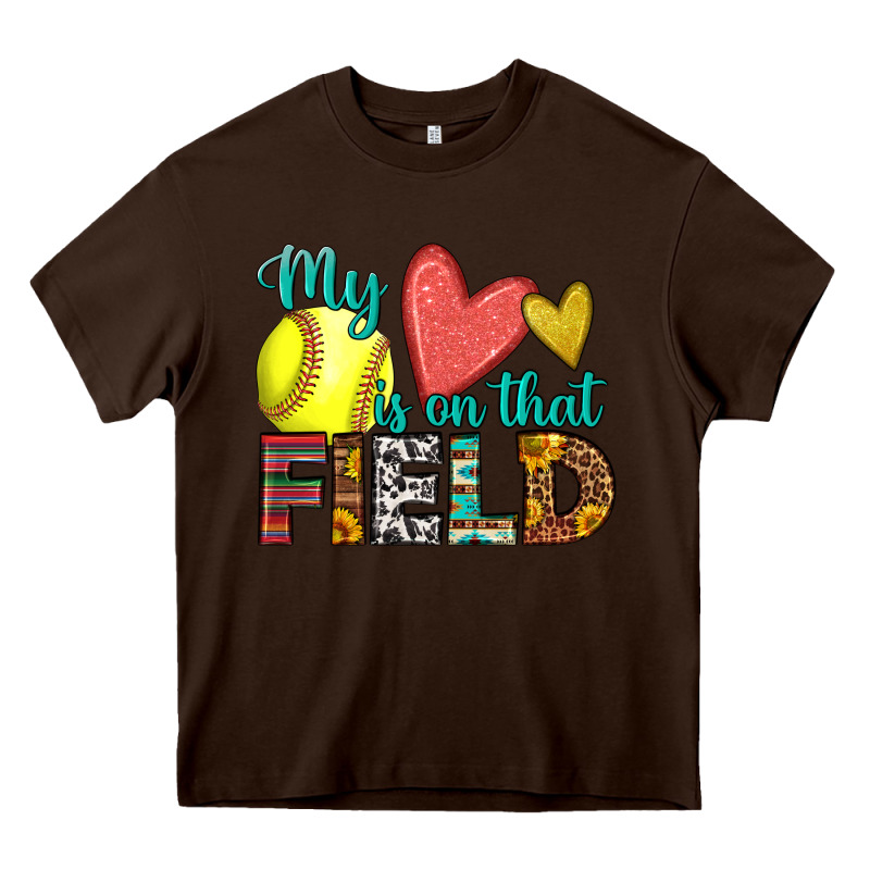 My Heart Is On That Field Softball Heavy Core Tee by HRA Design Shop | Teevron