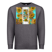 Charcoal Heather western mother's day mimi with turquoise and sunflowers and leopard tu Premium Sweatshirt - TumblerDesignByShophia