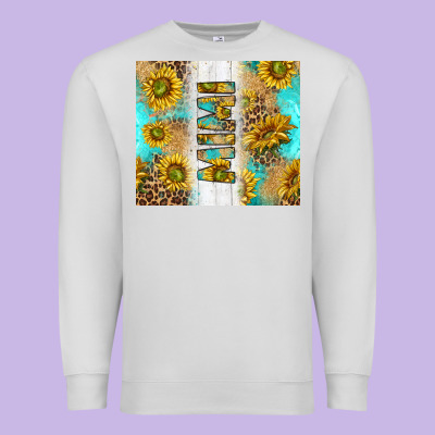 Western Mother's Day Mimi With Turquoise And Sunflowers And Leopard Tu Premium Sweatshirt Designed By Tumblerdesignbyshophia