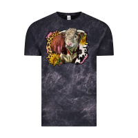Cloud Black hereford bull western background Vintage Tee - LillyAllenDesigns