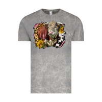 Cloud Rock hereford bull western background Vintage Tee - LillyAllenDesigns