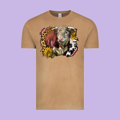 Hereford Bull Western Background Vintage Tee Designed By Lillyallendesigns