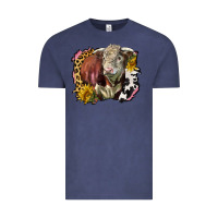 Vintage Denim hereford bull western background Vintage Tee - LillyAllenDesigns