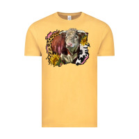 Vintage Mustard hereford bull western background Vintage Tee - LillyAllenDesigns