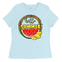 Baby Blue hello summer watermelon Ladies Tee - JahusDesignShop