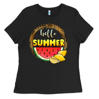 Black hello summer watermelon Ladies Tee - JahusDesignShop