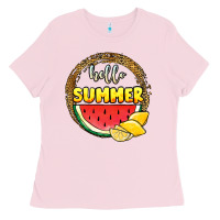 Bubblegum Pink hello summer watermelon Ladies Tee - JahusDesignShop