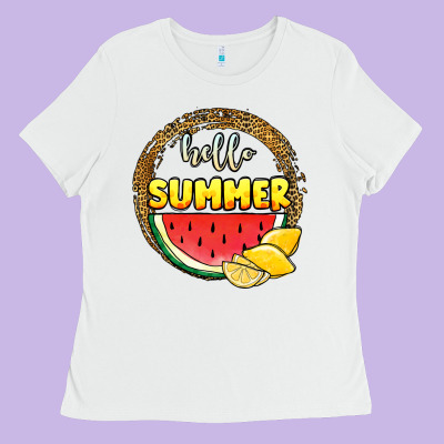 Hello Summer Watermelon Ladies Tee Designed By Jahusdesignshop