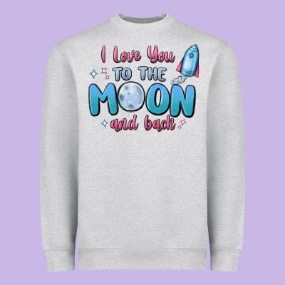 I Love You To The Moon And Back Heavyweight Sweatshirt Designed By Maliassmallbusiness