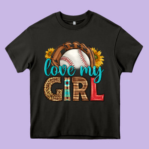 Love My Girl Baseball Heavy Core Tee Designed By Hra Design Shop