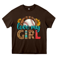 Chocolate Brown love my girl baseball Heavy Core Tee - HRA Design Shop