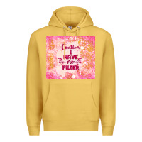Antique Gold caution i have no filter Premium Hoodie - TumblerDesignByShophia