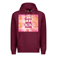 Burgundy caution i have no filter Premium Hoodie - TumblerDesignByShophia