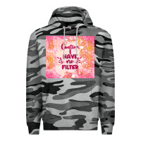 Slate Camo caution i have no filter Premium Hoodie - TumblerDesignByShophia
