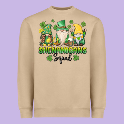 Shenanigans Squad Gnomes St. Patricks Day Heavyweight Sweatshirt Designed By Maliassmallbusiness