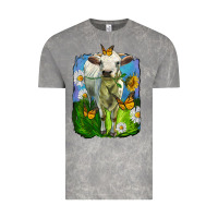 Cloud Rock charolais heifer with sunflower and daisies Vintage Tee - LillyAllenDesigns