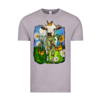 Vintage Zinc charolais heifer with sunflower and daisies Vintage Tee - LillyAllenDesigns