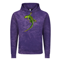 Cloud Purple Green Lizard Illustrations Vintage Hoodie - LillyAllenDesigns