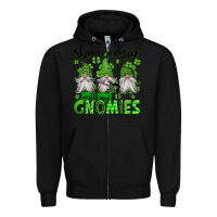 Black shamrockin' with my gnomies st patrick's day Zipper Hoodie - Jasminsmagicworld