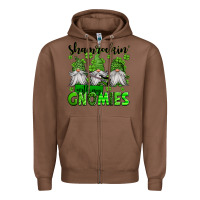 Chestnut shamrockin' with my gnomies st patrick's day Zipper Hoodie - Jasminsmagicworld