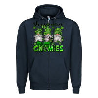 Navy shamrockin' with my gnomies st patrick's day Zipper Hoodie - Jasminsmagicworld