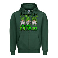 Sports Green shamrockin' with my gnomies st patrick's day Zipper Hoodie - Jasminsmagicworld