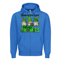 True Royal shamrockin' with my gnomies st patrick's day Zipper Hoodie - Jasminsmagicworld