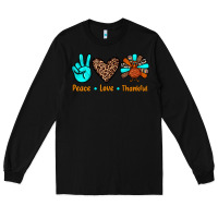 Black peace love thankful Long Sleeve Tee - JahusDesignShop