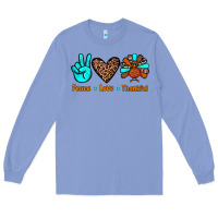 Colony Blue peace love thankful Long Sleeve Tee - JahusDesignShop