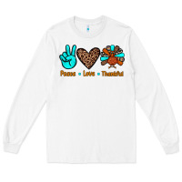 White peace love thankful Long Sleeve Tee - JahusDesignShop