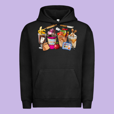 Lunch Lady Coffee Cups Urban Hoodie Designed By Fadigitalartstudio
