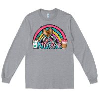 Heather Grey nurse rainbow Long Sleeve Tee - NancyCooperArtShop