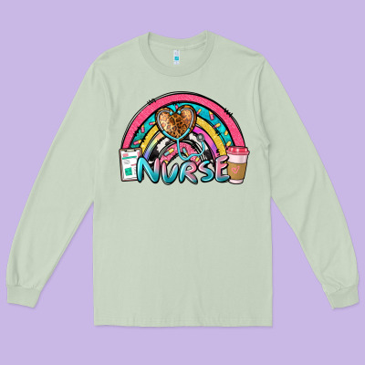 Nurse Rainbow Long Sleeve Tee Designed By Nancycooperartshop