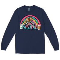 Navy nurse rainbow Long Sleeve Tee - NancyCooperArtShop
