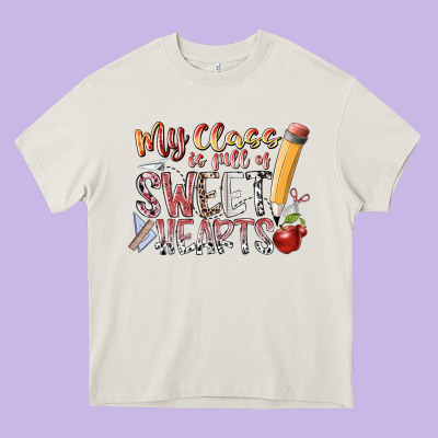 My Class Is Full Of Sweet Hearts Heavy Core Tee Designed By Racoondesign