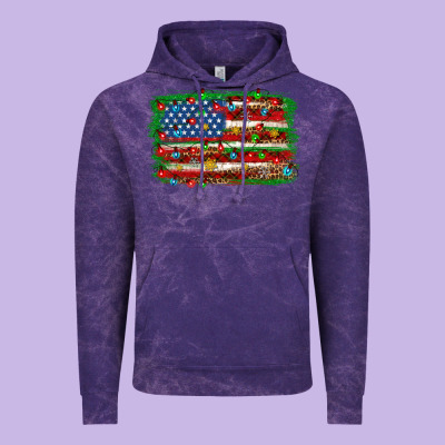 Christmas American Flag Vintage Hoodie Designed By Nancycooperartshop