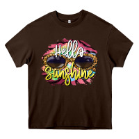 Chocolate Brown hello sunshine Heavy Core Tee - BarkalooDesign