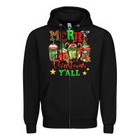Black merry Christmas y'all gnome coffee Zipper Hoodie - Jasminsmagicworld
