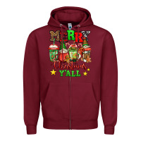Burgundy merry Christmas y'all gnome coffee Zipper Hoodie - Jasminsmagicworld