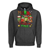 Charcoal Heather merry Christmas y'all gnome coffee Zipper Hoodie - Jasminsmagicworld