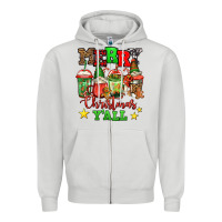 Dove Grey merry Christmas y'all gnome coffee Zipper Hoodie - Jasminsmagicworld