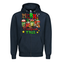 Navy merry Christmas y'all gnome coffee Zipper Hoodie - Jasminsmagicworld