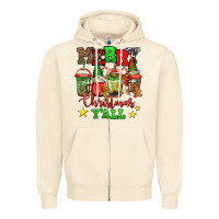 Sandshell merry Christmas y'all gnome coffee Zipper Hoodie - Jasminsmagicworld