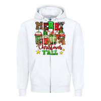White merry Christmas y'all gnome coffee Zipper Hoodie - Jasminsmagicworld