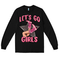Black lets go girls cowgirl boots star Long Sleeve Tee - MaliasSmallBusiness