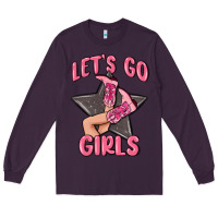 Plum lets go girls cowgirl boots star Long Sleeve Tee - MaliasSmallBusiness