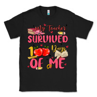 Black my teacher survived 100 days of me Classic Tee - MaliasSmallBusiness