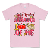 Bubblegum Pink my teacher survived 100 days of me Classic Tee - MaliasSmallBusiness
